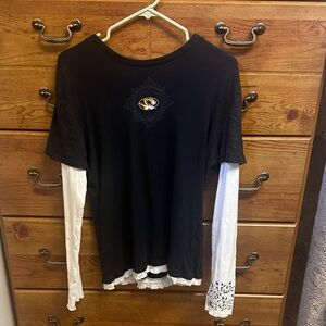 Mizzou Black and White Women's Top